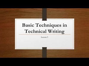 BASIC TECHNIQUES IN TECHNICAL WRITING