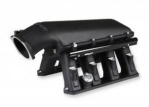 Holley EFI Jeep Grand Cherokee Gen III HEMI Hi-Ram EFI Intake Manifold with 105mm LS Throttle Body Mount; Black 300-651BK (06-20 5.7L HEMI, 6.1L HEMI, 6.4L HEMI Jeep Grand Cherokee WK & WK2) - Free Shipping
