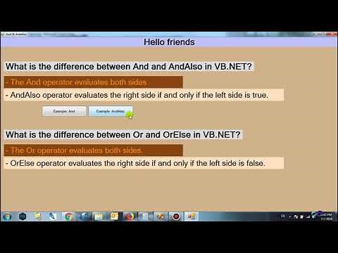 What is the difference between And/Or and AndAlso/OrElse in VB.NET?