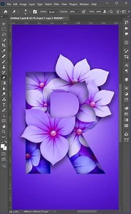 Turn Any Letter Into Floral Text Effect in Photoshop 🌸 #viral #adobephotoshop #2026 #trending