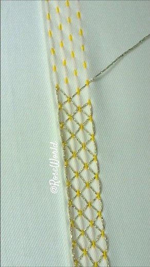 Superb Needle Knitting work hand embroidery border design🔥🔥