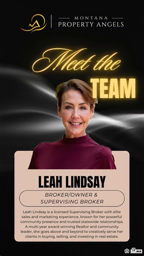 ✨🏡 MEET THE TEAM 🏡✨ 🔦🔦AGENT SPOTLIGHT | LEAH LINDSAY 🔦🔦 Born and raised in Montana, Leah Lindsay is a fifth-generation Montanan whose life and career have been rooted in service, connection, and community. Many first came to know Leah through her radio career in the Flathead Valley, which began in 1997 and quickly made her a trusted, familiar voice. That same authenticity and heart for people has carried through every chapter of her professional journey. 🎙️🤍 Leah’s dedication to giving b
