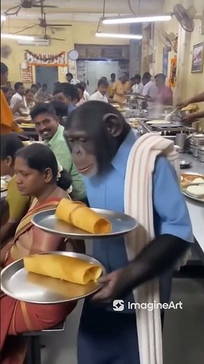 Unbelievable Scene! Chimpanzee Serves Dosa at Phoenix Mall in Tamil Nadu 🐒🥞