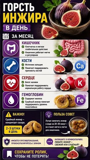 🟣 ГОРСТЬ ИНЖИРА КАЖДЫЙ ДЕНЬ: ЧТО ИЗМЕНИТСЯ ЗА МЕСЯЦ? #инжир #здоровье #питание
