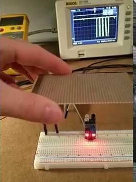 ir proximity sensor - testing and looking at sensor output with oscilloscope