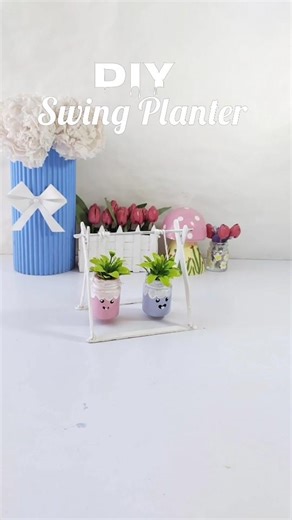DIY Swing Planter | Cute Mini Hanging Pots#diy