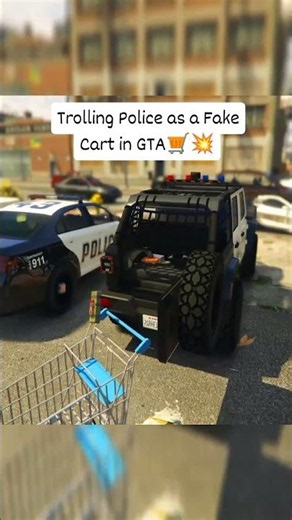 Trolling Police as a Fake Shopping Cart in GTA V🛒👮💥 #gta5 #gta5funnymoments #gta5gameplay #gtaonline