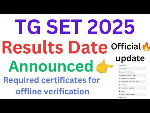 TG SET Results UPDATE 👆 Official update 🔥 #tgset2025resultsupdate #tsset2025results #tsset #OU #PG