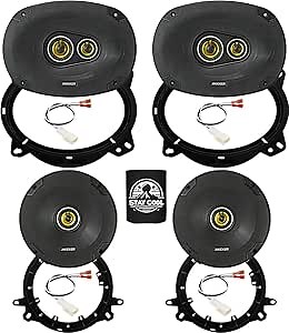KICKER Speakers 6X9 & 6.5 inch for Subaru Legacy 2015-2020 Upgrade Kit - 2 Pairs of CS Series with Adapters and Harness, Car Audio Front & Rear Door Speaker CSC6934, 46CSC6934 & CSC654, 46CSC654