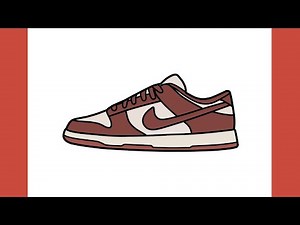How to draw Nike Dunk Sneakers / drawing nike dunk low shoes