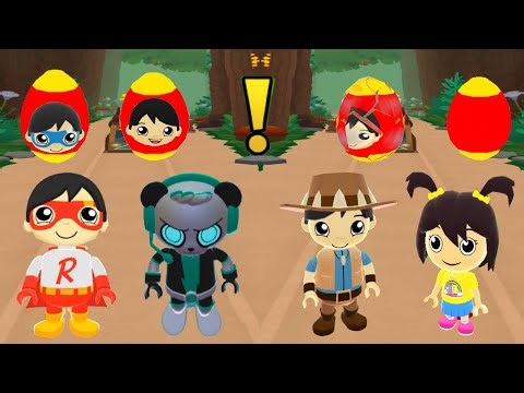 TAG WITH RYAN FOUR CHARACTERS COMPETETION GAMEPLAY WITH MYSTERIOUS EGG SURPRISE