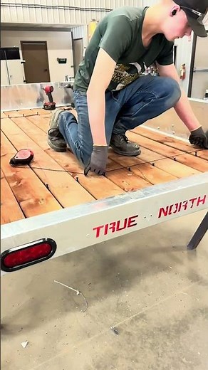 Screwing a wooden trailer deck #trailercanada