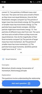 11:30correct 12. Two particles of different mass start from re... | Filo