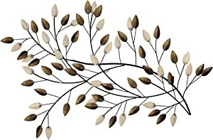 Stratton Home Decor Blowing Leaves - Traditional Hand-Painted Wall Sculpture, Leaf Design - Multi-Colored Botanical Decorative Piece for Living Room, Bedroom, Hallway, Study - Housewarming Gift