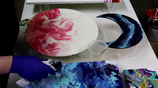 Resin on Oil Paint – How I Finish My Acrylic Poured Fluid Art