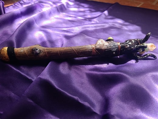 Handmade Esoteric Wand Made With Spanish Pine Wood and Natural Stones / Unique Piece - Etsy