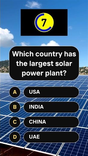 which country has the large solar power plant ? #brainshorts