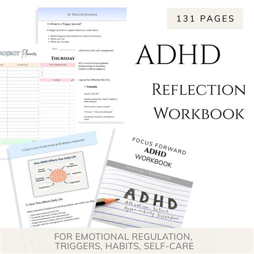ADHD Workbook for Adults – Focus Forward, 131 Pages (printable PDF A4 Digital Download) - Etsy