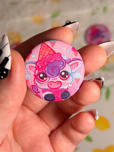 Ice Cream Cow // Button Pin - Bag & Clothing Accessories - Etsy