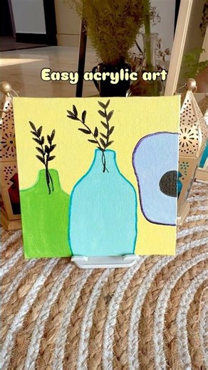 Easy acrylic Ep2 #craftideas #acrylicpainting #minicanvasart #easyacrylicpaintingforbeginners #cute