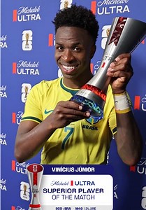 You voted Vinícius Júnior the @Michelob ULTRA Superior Player of the Match! 👏 #FIFAWorldCup #SuperiorPOTM
