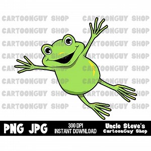 Frog Clip Art - Happy Leaping Frog - PNG - JPG - Sublimation - Cartoon - Digital Download. - Etsy Canada