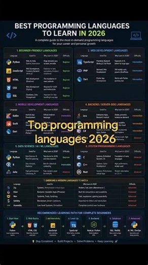 Top programming languages to learn in 2026
