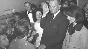LBJ sworn in on Air Force One