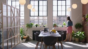 architect business woman looking at building construction engineer enjoying window view brainstorming creative ideas in modern office workplace