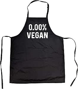 Amazon.com: 0% Vegan Baking Cookout Apron Funny Cooking Meat Eater Smock Funny Aprons Funny Food Apron Novelty Cooking Aprons for Men Black One size : Clothing, Shoes & Jewelry
