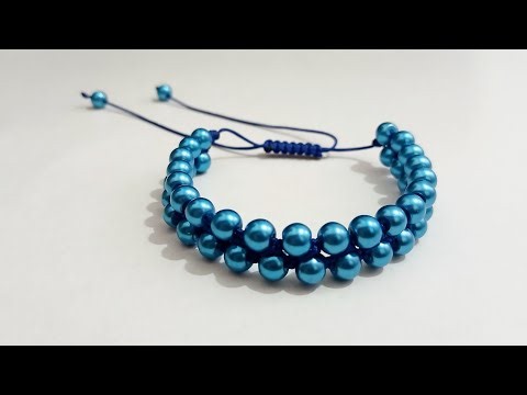 How to Make a Beautiful Double-Strand Pearl Bead Bracelet | Easy DIY Tutorial 🩵