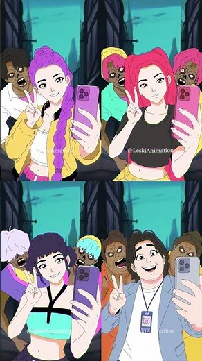 Huntrix x Sajaboys | Kpop Demon Hunters Animation. #kpdh #kpopdemonhunters #animation
