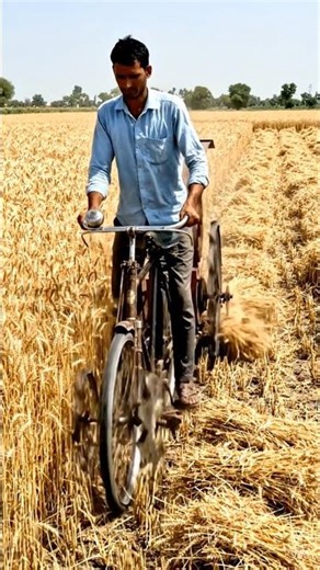 Desi Technology 😳 Cycle se Gehu Cutting Machine Banayi! #newtechnology #short