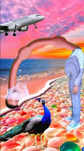 artificial water mouth rescue throat water with peacock 🦚#comedy #shorts #vfx