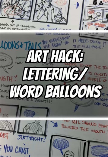 One of the more overlooked part of the comic process is the lettering, which is such an important step to get right. It may not be as flashy as the art, but bad lettering can throw a reader completely out of a story, so here are a few tips! #arthack #storytelling #lettering #words #comics