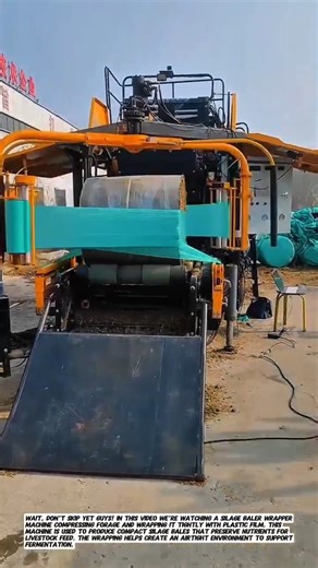 High-Efficiency Silage Baler Wrapper Machine in Action.