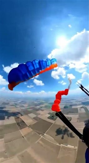 Skydiver’s Parachute Collides with Prop Plane Wing