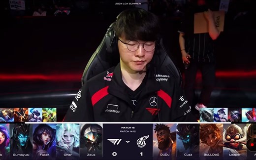 T1对阵KDF第二局，faker 拒绝使用名人堂皮肤！狐狸carry全场！扳回一城！#faker #lck