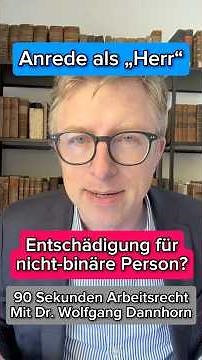 Anrede als Herr - Entschädigung? #arbeitsrecht #agg #entschädigung #gleichbehandlung #rechtsanwalt