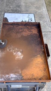 607K views · 4.1K reactions | Comment whether or not you would eat off of this griddle now. I love taking something dirty and cleaning it up! These rusty Blackstone griddles are a lot of fun to restore after they’ve been neglected. Use these steps to get yours back in working condition. #blackstone #rustremoval #restoration #griddle #griddlecleaning #rust #cleaning | Grill This Smoke That | Facebook