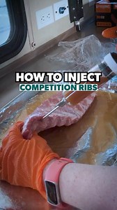 Here's how I inject ribs for BBQ competitions. I start with the jaccard and then inject with the following recipe: 1/4 cup Sweet Brine O'Mine, 1/4 cup maple syrup, 2 tbsp Kosmos Moisture Magic and 1 bottle of water. Follow my shop @girlscangrill on the @shop.LTK app to see all the ingredients and equipment I use. #liketkit @shop.ltk https://liketk.it/577V4 | Girls Can Grill