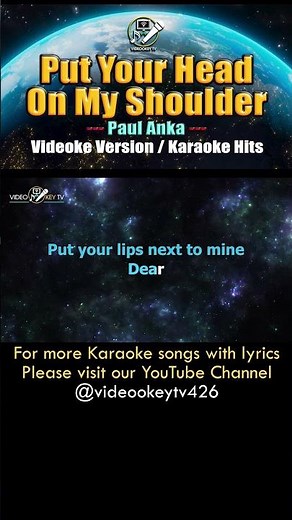 Put Your Head On My Shoulder - Paul Anka - Karaoke Teaser #videookeytv #karaoke #karaokesongs