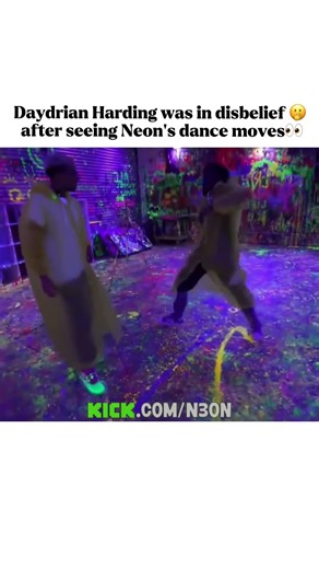 Daydrian Harding was in disbelief after seeing Neon's dance moves 😱😻#n3on #kick #fyp #livestream