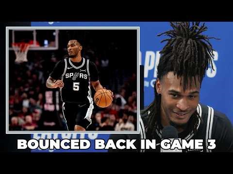 Stephon Castle on His 33-Point Performance and Bouncing Back in Game 3 vs. Trail Blazers