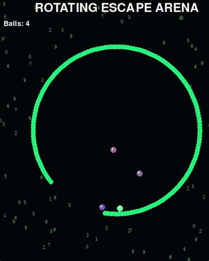 Bouncing Balls Escape the Matrix Arena! #pygame #gaming #simulation #smartphone #coding