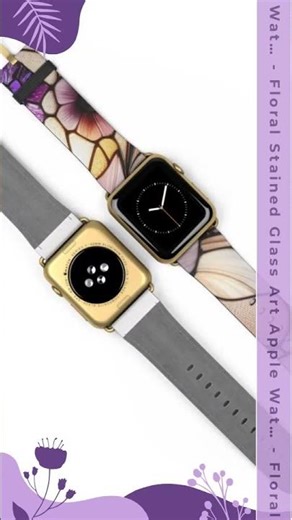 Floral Stained Glass Art Apple Watch Band: Vibrant Spring Design