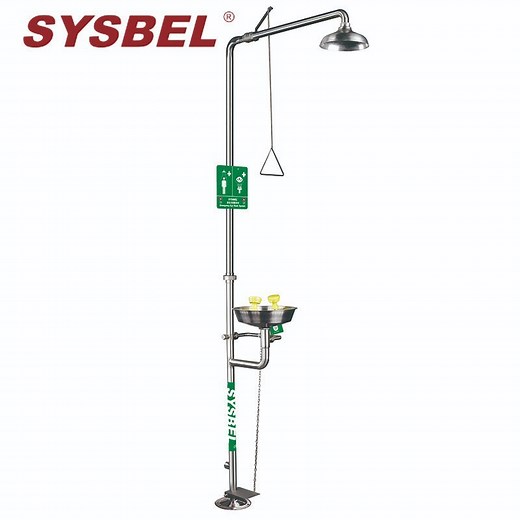 [Hot Item] Sysbel CE Approved Osha and ANSI Standard 304 Stainless Steel Shower and Water Bowl Emergency Safety Showers and Eyewash