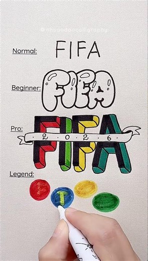 4 Ways to Write FIFA 2026 — Which Level Are You? ⚽ #nhuandaocalligraphy