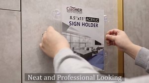 CiaoHER Acrylic Sign Holder 8.5 x 5.5, Clear Acrylic Frames Glass Window Wall Mount Advertising Signage Sign Holder with 4 Suction Cups for Mall, Office, Home, Restaurant, Landscape （2 Pack）