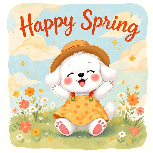 Maltese Puppy Spring Digital Wall Art & Apple Watch Wallpaper | Cute Dog Illustration PNG | Instant Download Printable Nursery Decor